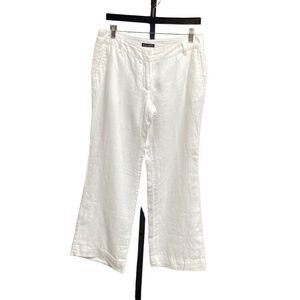 Willi Smith White Wide Leg Crop Linen Pants Size 4